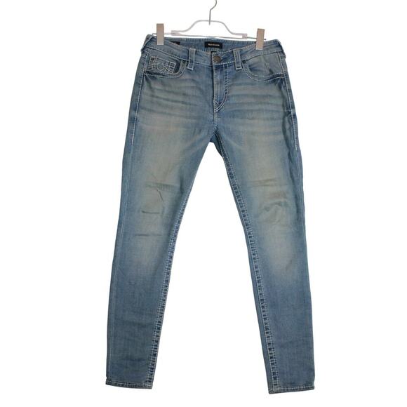 Women's True Religion Jennie Curvy Blue Skinny Jeans Size 30W - Picture 1 of 11